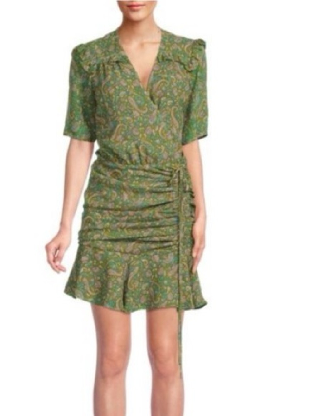 Veronica Beard Silk Dakota Ruched Paisley Floral Mini Dress Size 2